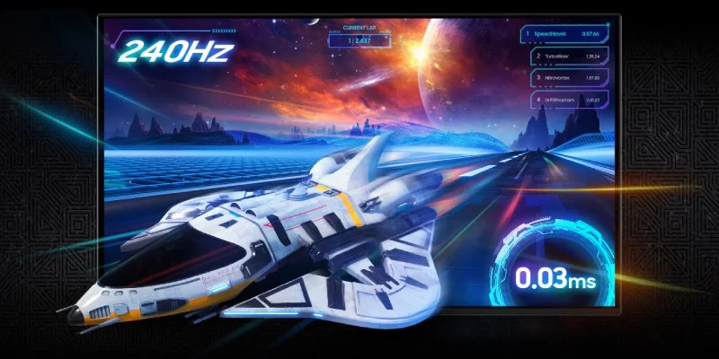 Metallic design of the Odyssey G8 monitor