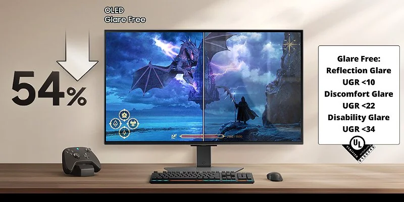 הפחתת השתקפויות במסך Odyssey G8