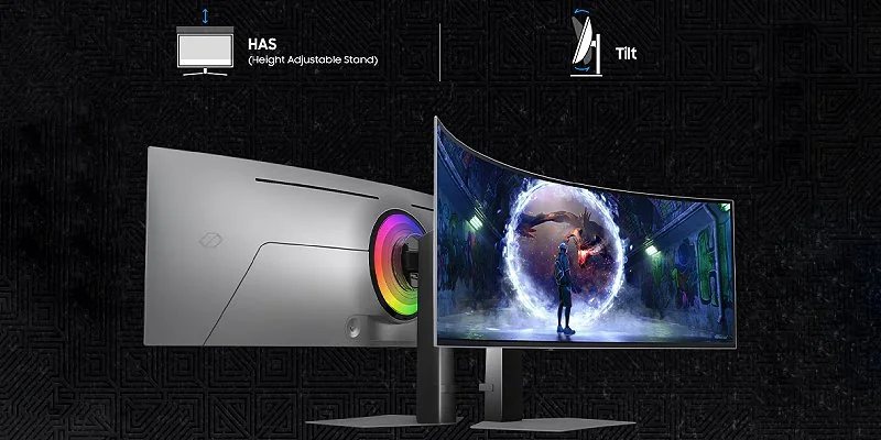 Side angle of the curved Odyssey G9