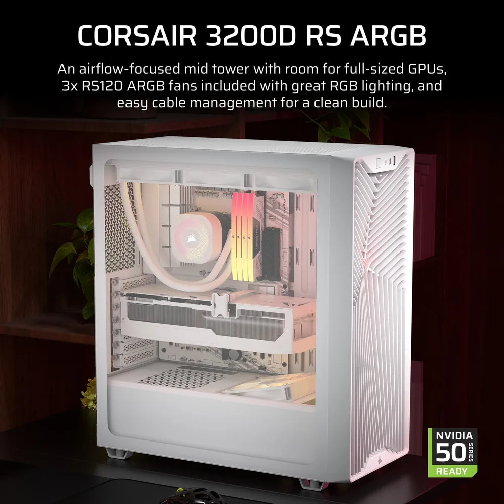 Corsair 3200D RS ARGB PC case – white – additional view