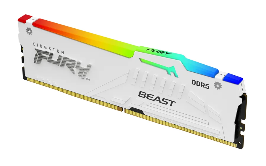 Kingston Beast RGB DDR5 DIMM 16GB 6000MT/s CL30 EXPO לבן