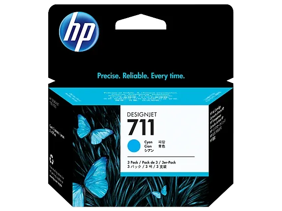 HP 711 3-Pack T-520/120 ציאן