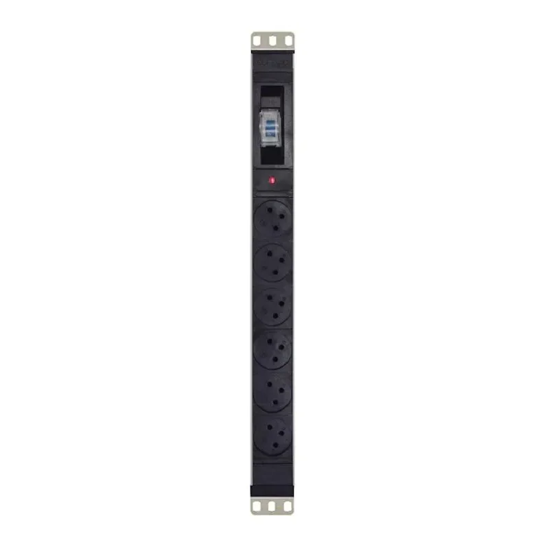 6 Ports PDU ISR 3Pin Cabinet Power Strip with Circuit Breaker