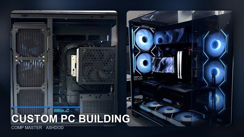 Custom PC build - clean cable management and a glass case with lighting