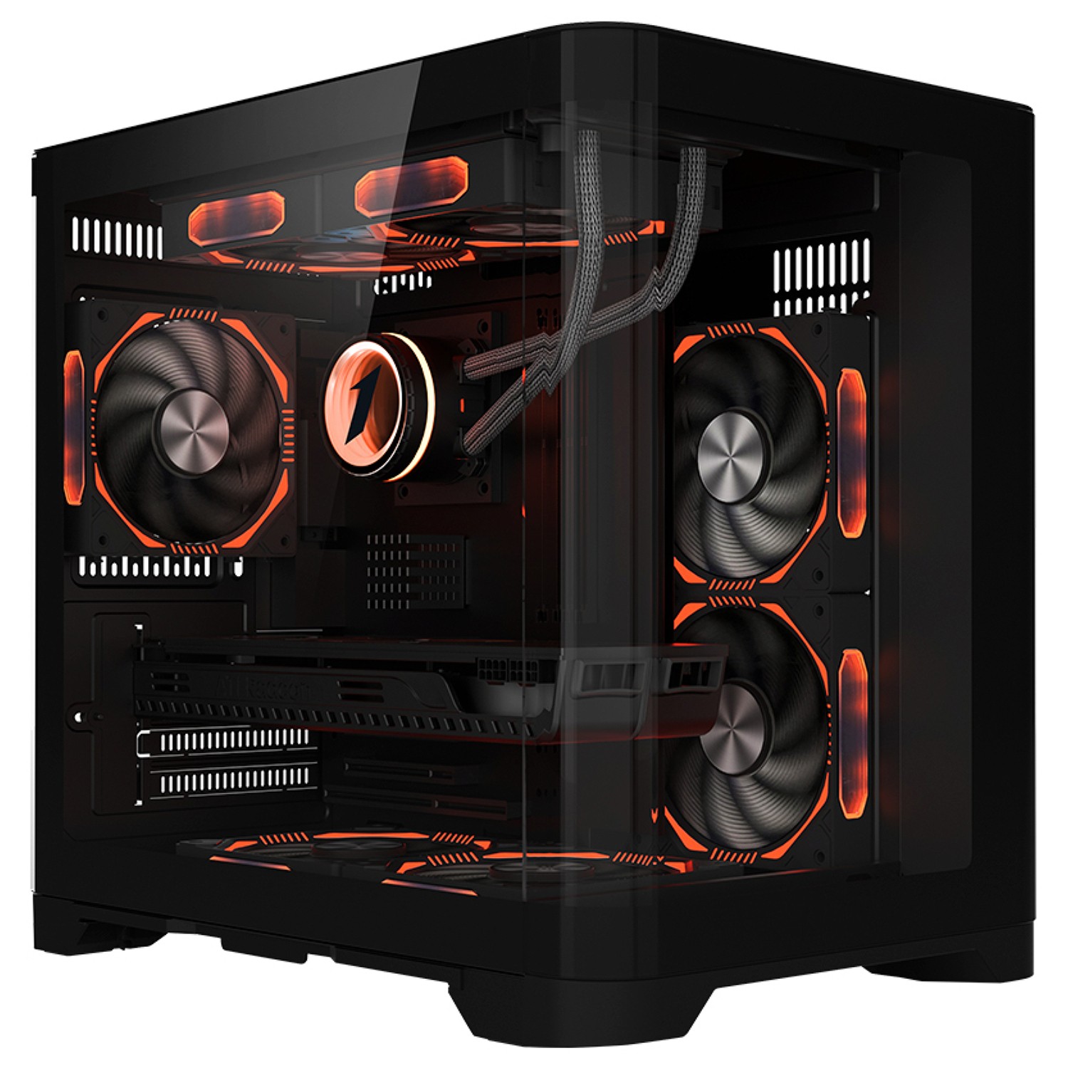 Case 1St Player UV5 3X ARGB Fan HUB+Remote black Micro ATX